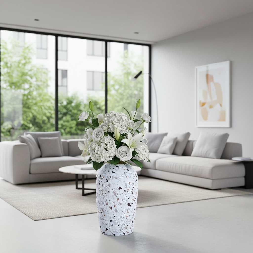 Terrazzo Ceramic Vase | Modern Flower Vase for Home Decor