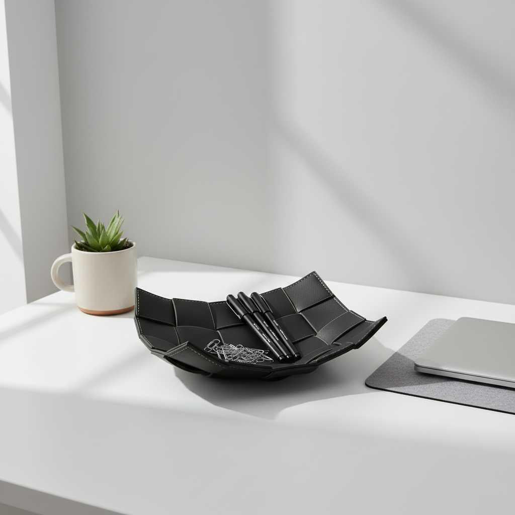 Elegant PU Leather Storage Tray | Key and Miscellaneous Organizer