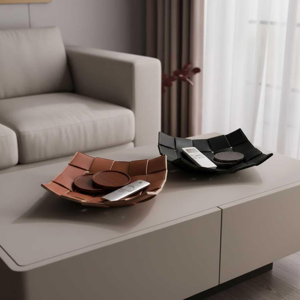 Elegant PU Leather Storage Tray | Key and Miscellaneous Organizer