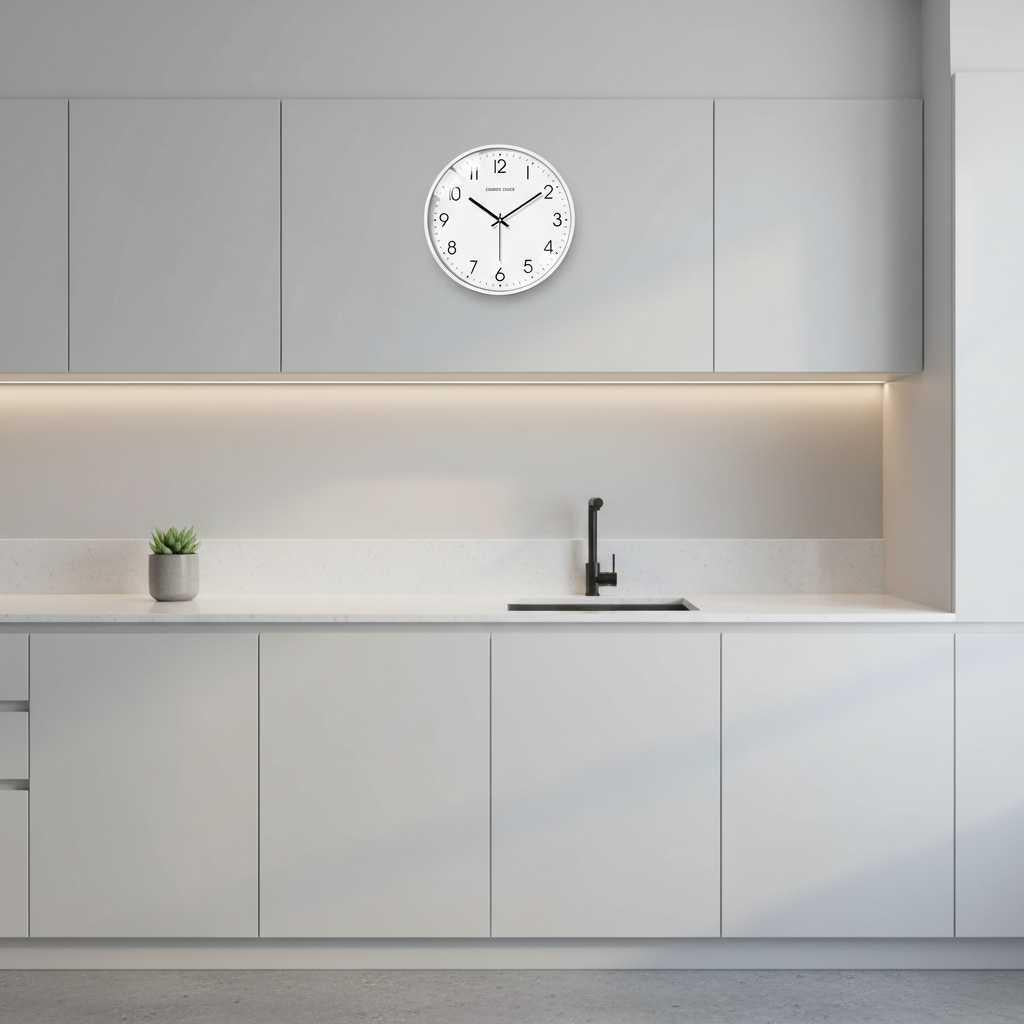 Silent White Round Wall Clock | Modern Wall Clock Decor